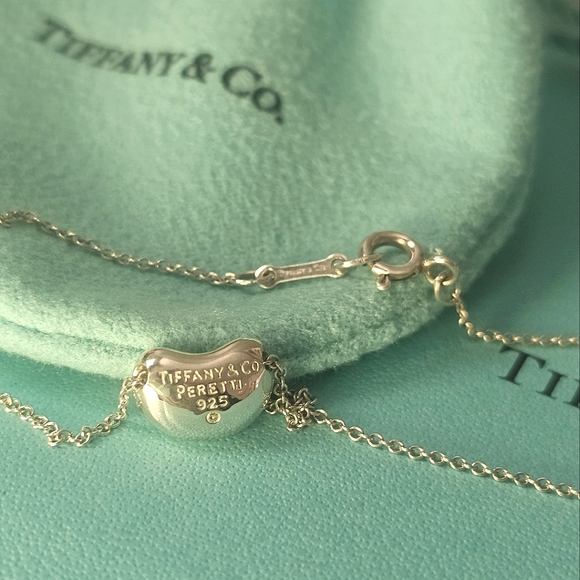 Tiffany & Co. Jewelry - VINTAGE Tiffany & Co Mini Bean Elsa Peretti Sterling Silver 925 Necklace